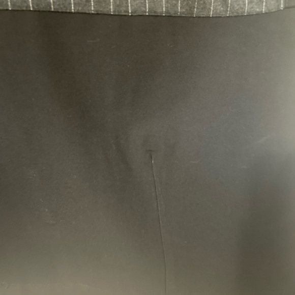 Charcoal gray pinstripe pencil skirt maxi with black side panels and border. - Picture 13 of 14